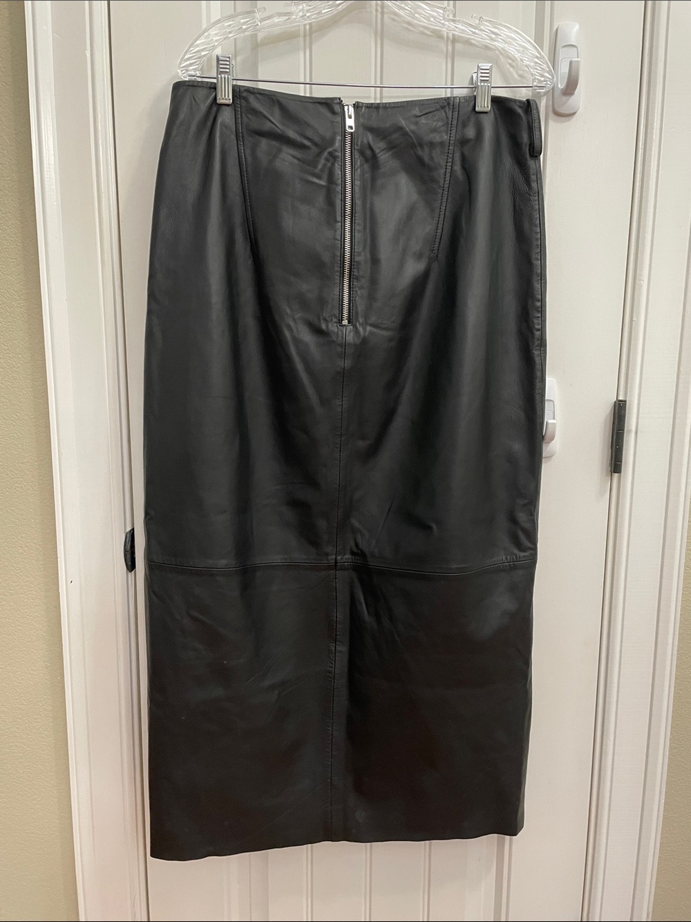 Topshop Black Genuine Sheep Leather Long Skirt - Picture 3 of 5